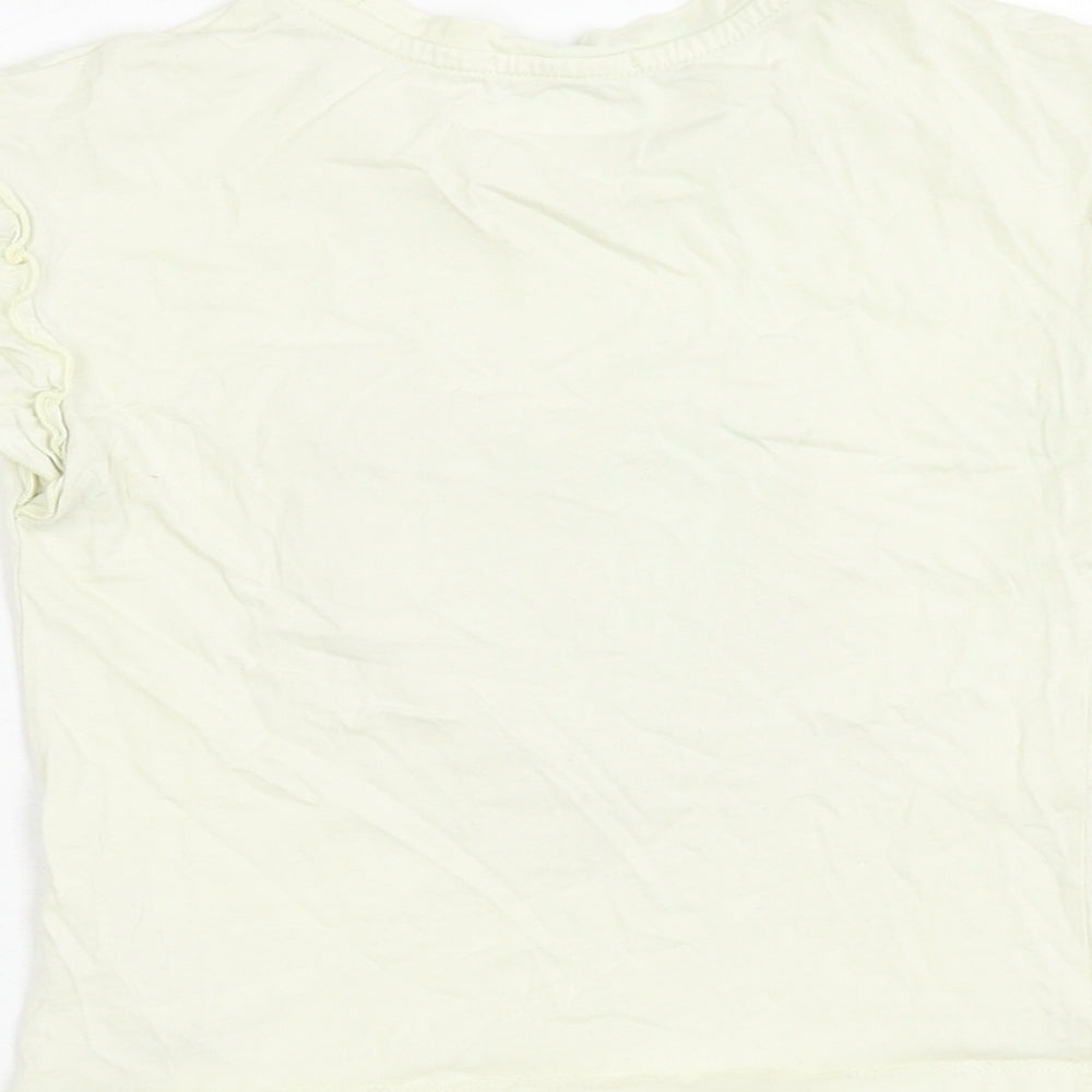 Primark Girls Ivory Cotton Basic T-Shirt Size 3-4 Years Round Neck Pullover - Best Day Ever!