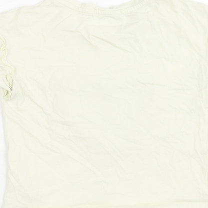 Primark Girls Ivory Cotton Basic T-Shirt Size 3-4 Years Round Neck Pullover - Best Day Ever!