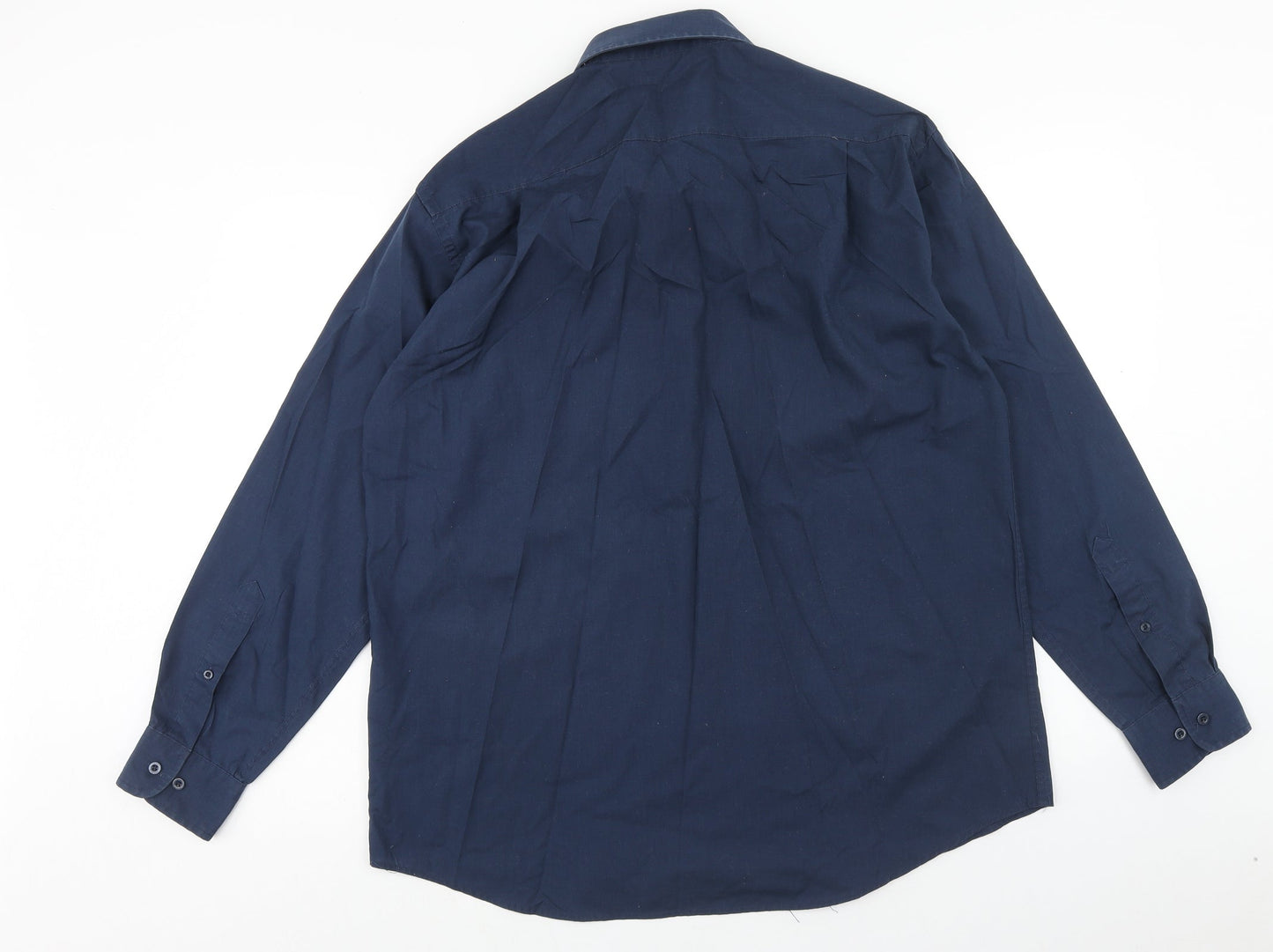 Mens UK Size 16.5 Peter England Blue  Button-Up Long Sleeve Casual Shirt