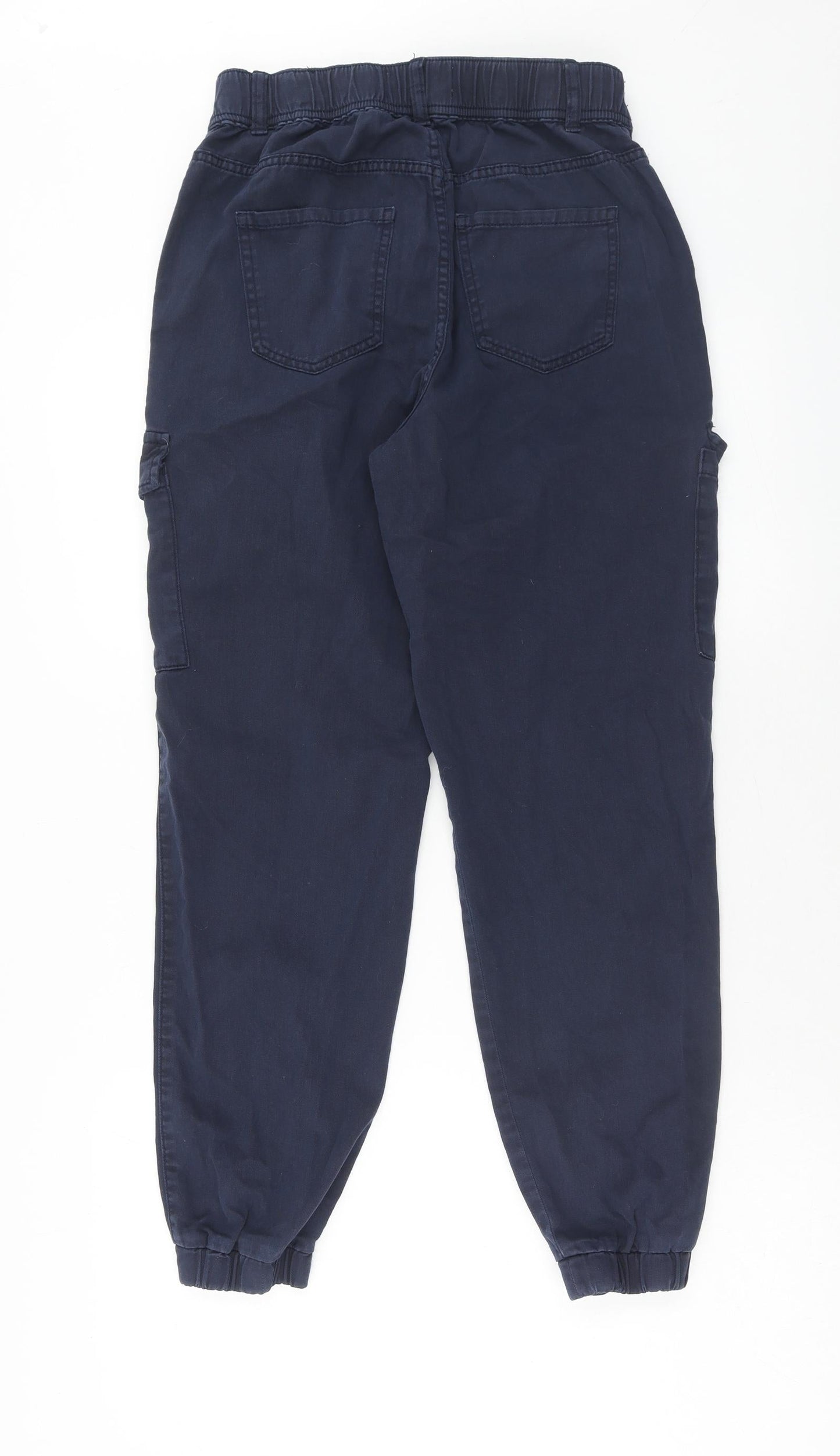 New Look Womens Blue Cotton Tapered Jeans Size 8 Regular Zip