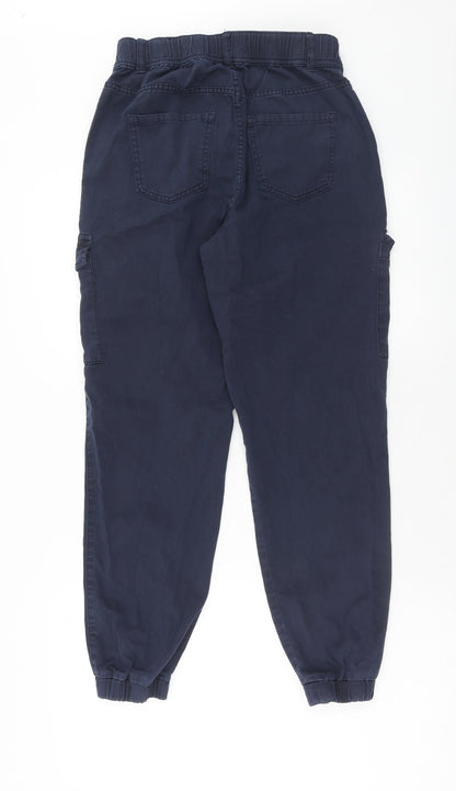 New Look Womens Blue Cotton Tapered Jeans Size 8 Regular Zip