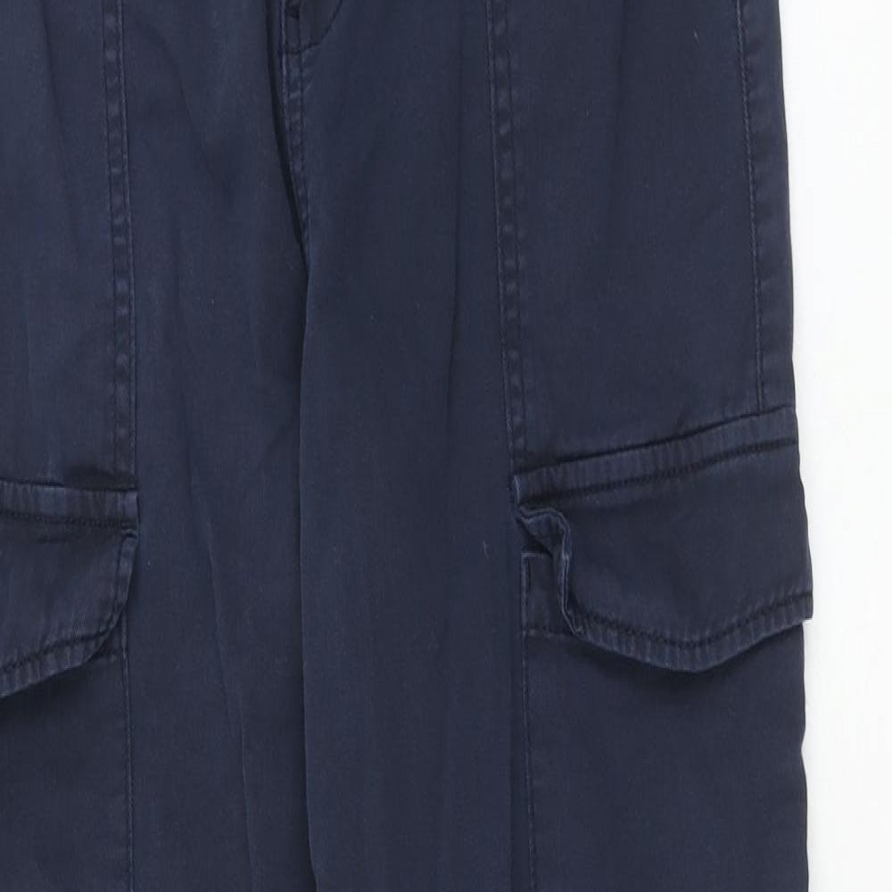 New Look Womens Blue Cotton Tapered Jeans Size 8 Regular Zip