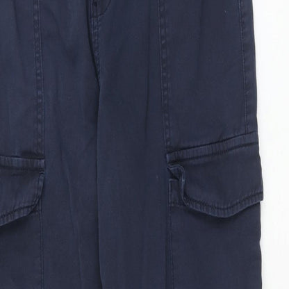 New Look Womens Blue Cotton Tapered Jeans Size 8 Regular Zip