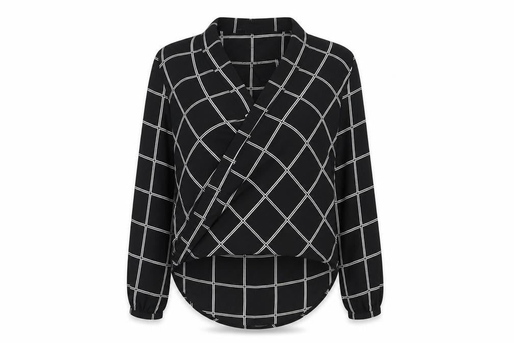 Womens UK Size 6 Atmosphere Black Wrap Blouse