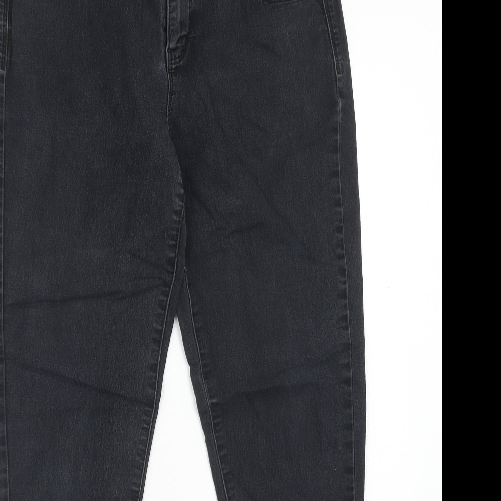 Denim & Co. Womens Black Cotton Skinny Jeans Size 12 Regular Zip