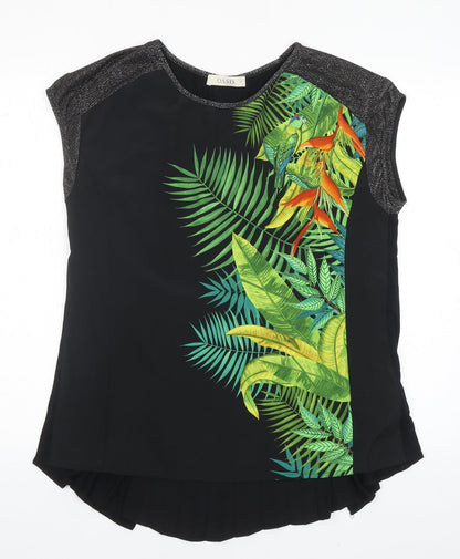 Womens UK Size M Oasis Black Basic Blouse