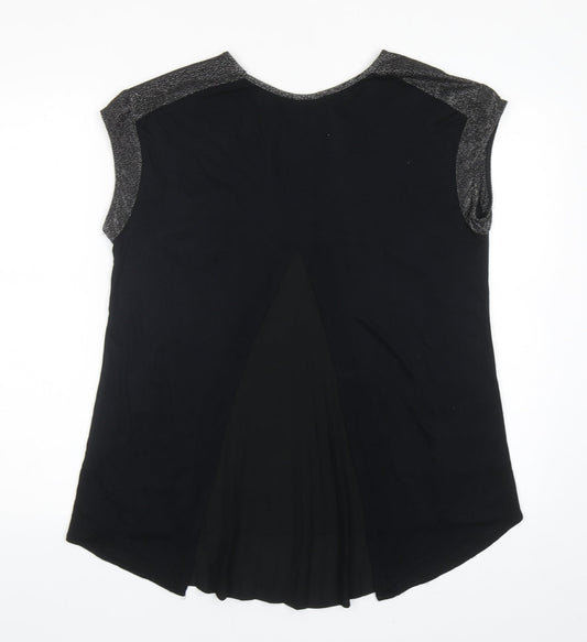 Womens UK Size M Oasis Black Basic Blouse