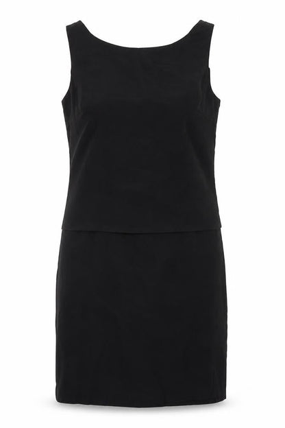 Hannah Hardy Womens Black Acetate Shift Size 12 Round Neck Zip