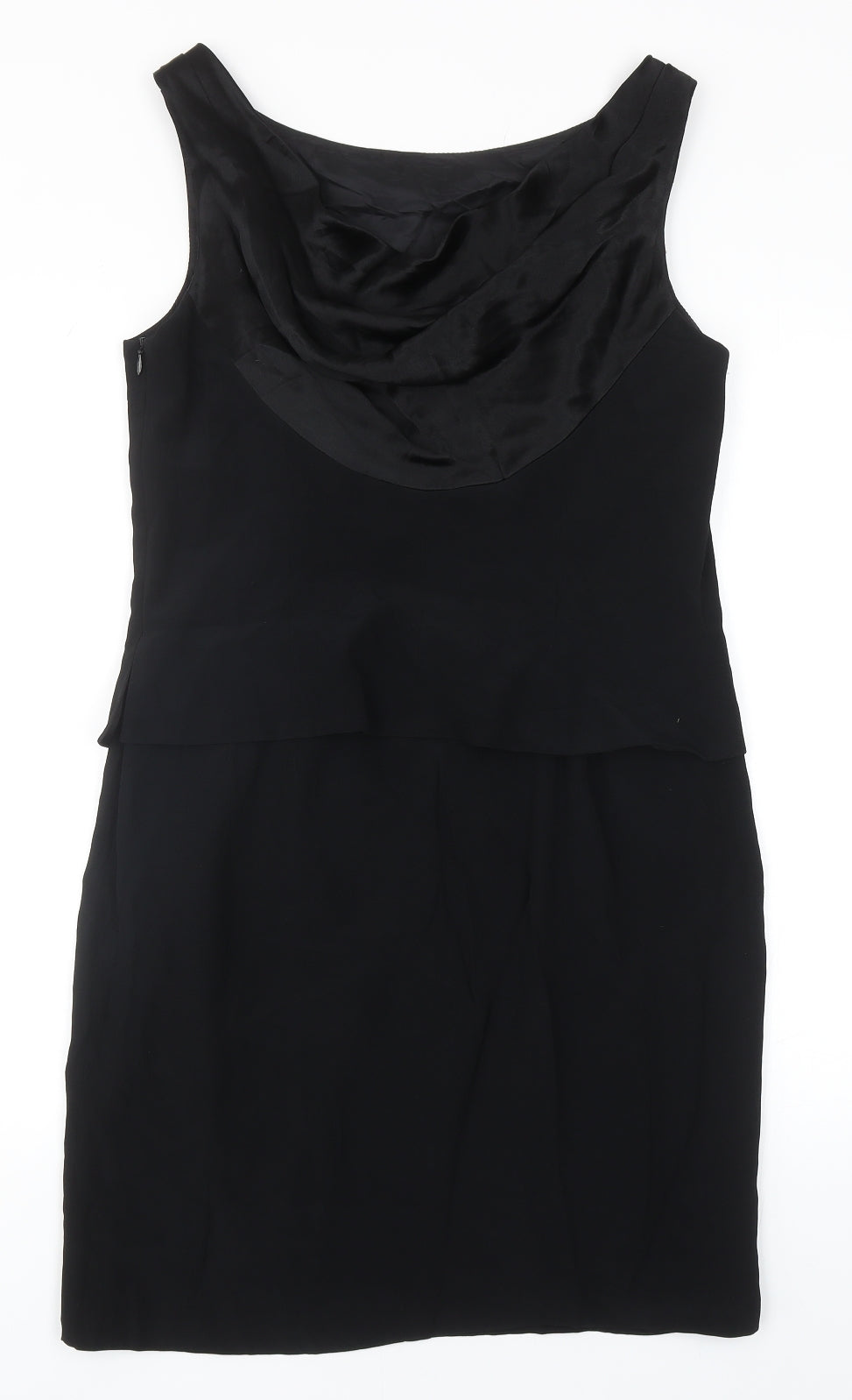 Hannah Hardy Womens Black Acetate Shift Size 12 Round Neck Zip