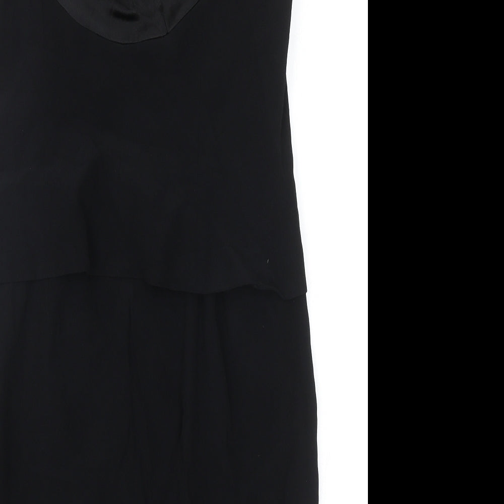Hannah Hardy Womens Black Acetate Shift Size 12 Round Neck Zip