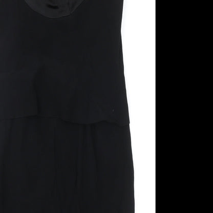 Hannah Hardy Womens Black Acetate Shift Size 12 Round Neck Zip