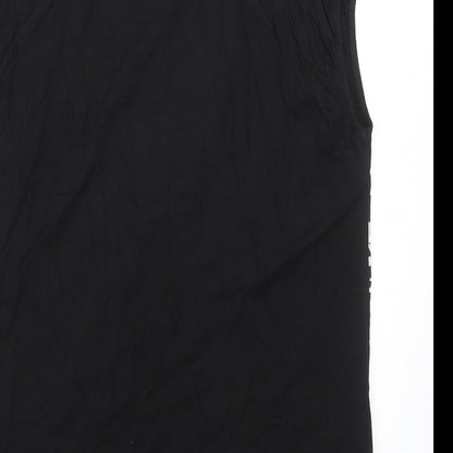 Louise FD Womens Black Geometric Polyester Basic Blouse Size S Boat Neck