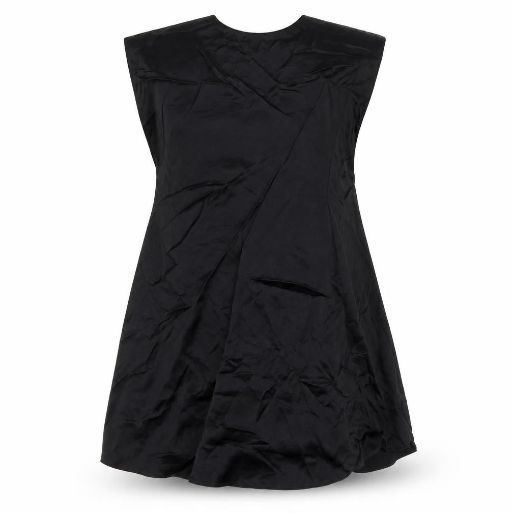 Zara Womens Black Viscose A-Line Size XS Off the Shoulder Zip - Shoulder Pads