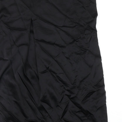 Zara Womens Black Viscose A-Line Size XS Off the Shoulder Zip - Shoulder Pads