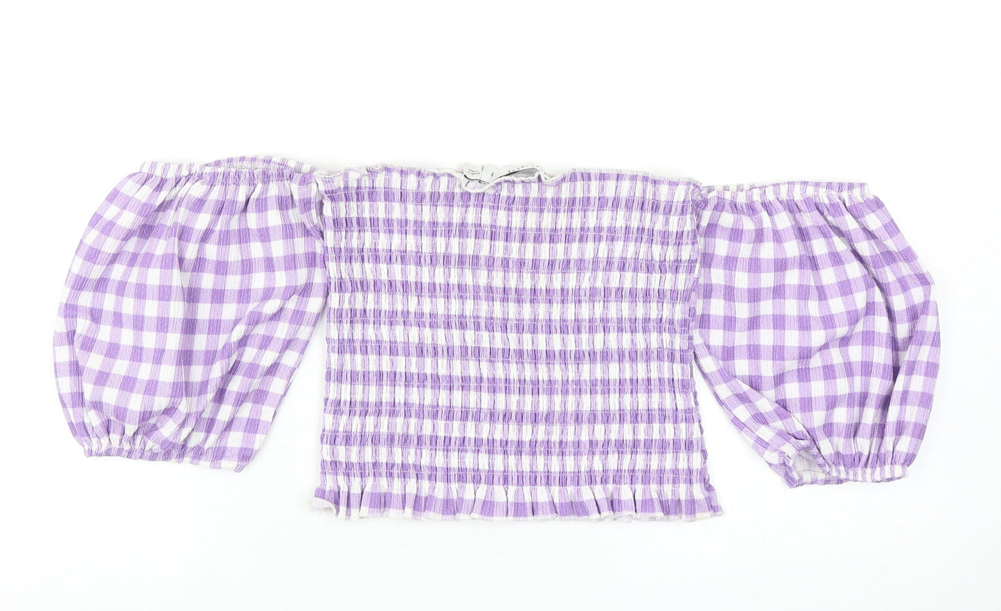Womens UK Size 8 Warehouse Purple Cropped Blouse