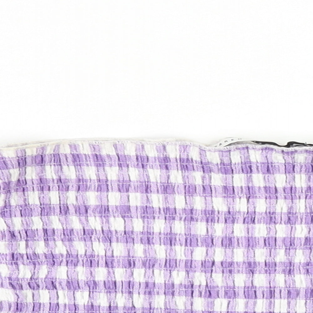 Womens UK Size 8 Warehouse Purple Cropped Blouse