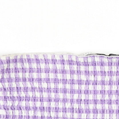 Womens UK Size 8 Warehouse Purple Cropped Blouse