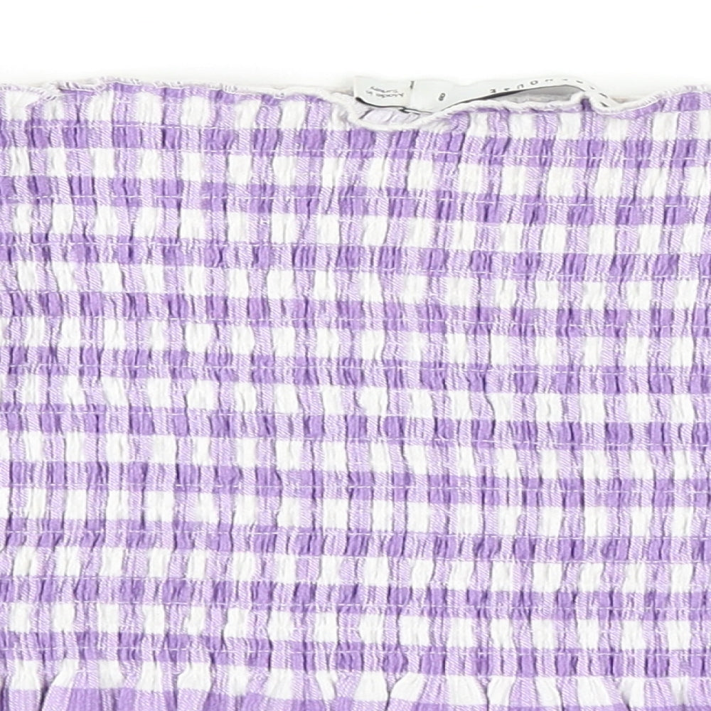 Womens UK Size 8 Warehouse Purple Cropped Blouse