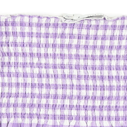 Womens UK Size 8 Warehouse Purple Cropped Blouse