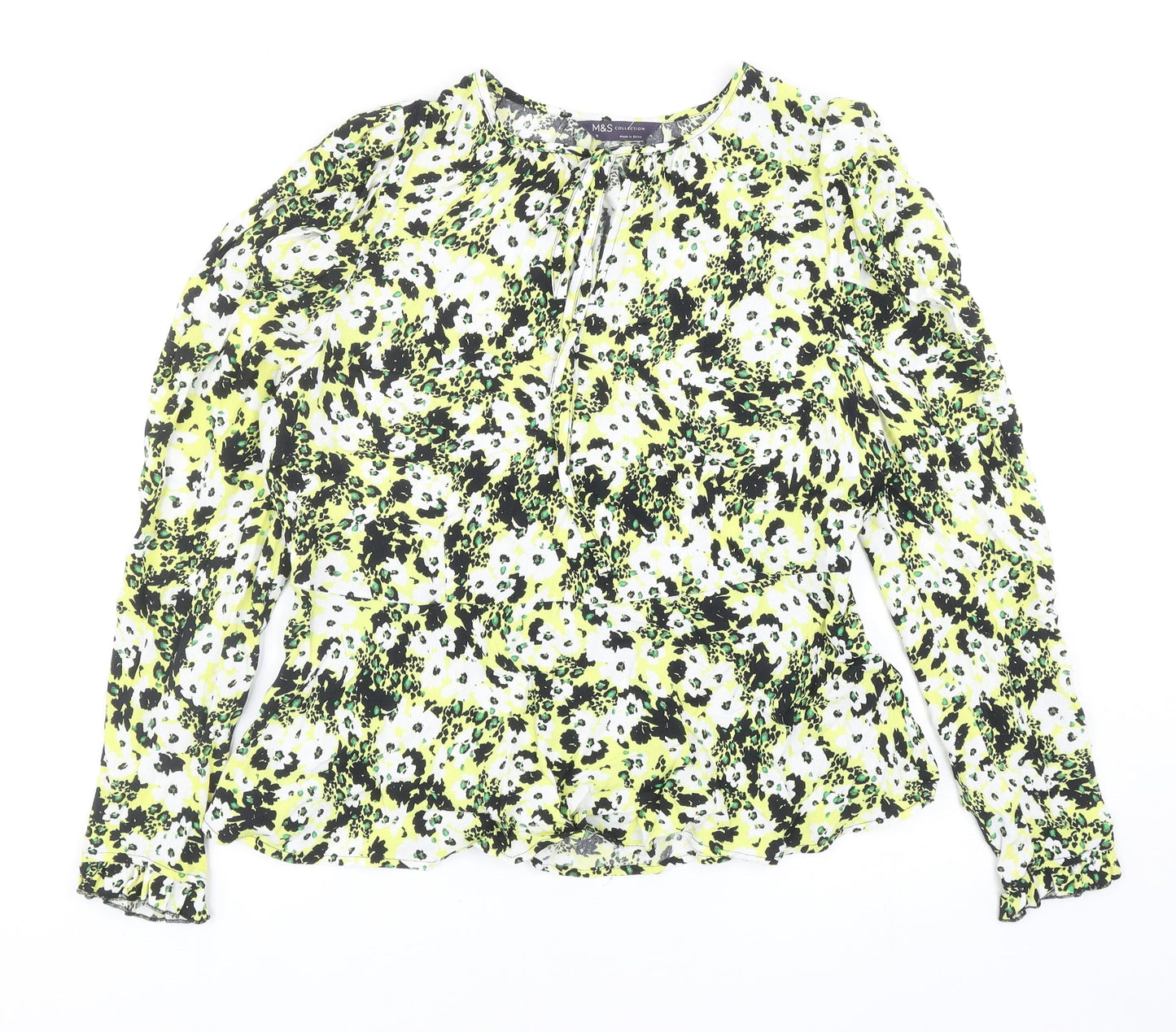 Womens UK Size 12 Marks and Spencer Yellow Basic Blouse