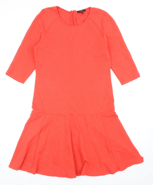 ESMARA Womens Red Cotton Trapeze & Swing Size S Round Neck Zip