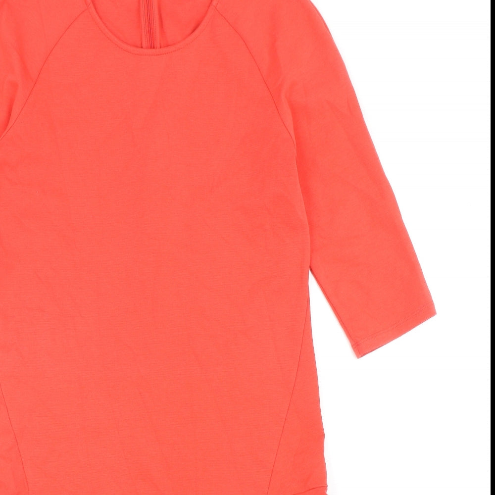 ESMARA Womens Red Cotton Trapeze & Swing Size S Round Neck Zip