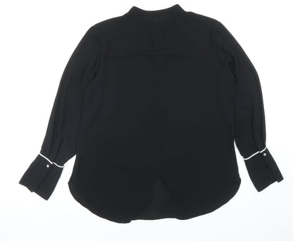 Womens UK Size 12 H&M Black Basic Button-Up