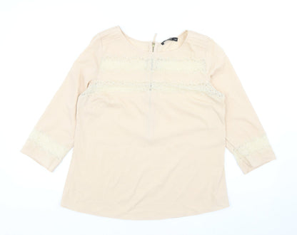 Womens UK Size 12 Oasis Beige Basic Blouse