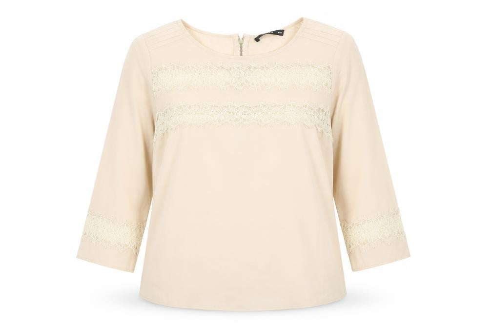 Womens UK Size 12 Oasis Beige Basic Blouse