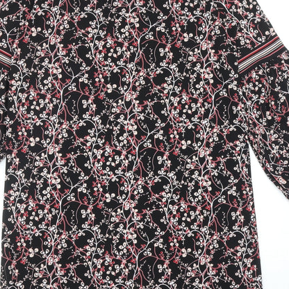 Max Studio Womens Black Geometric Polyester Shift Size M Boat Neck Pullover