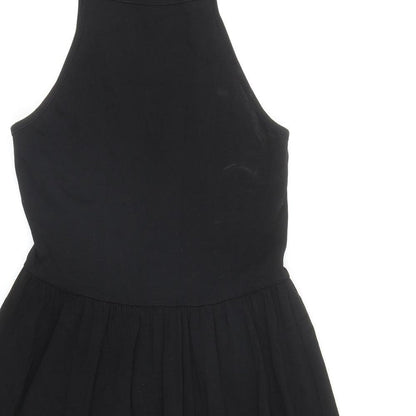 ASOS Womens Black Cotton Fit & Flare Size 10 Round Neck Pullover
