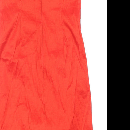 Romeo & Juliet Couture Womens Red Polyester Mini Size M Off the Shoulder Zip - Pleat Detail Flower