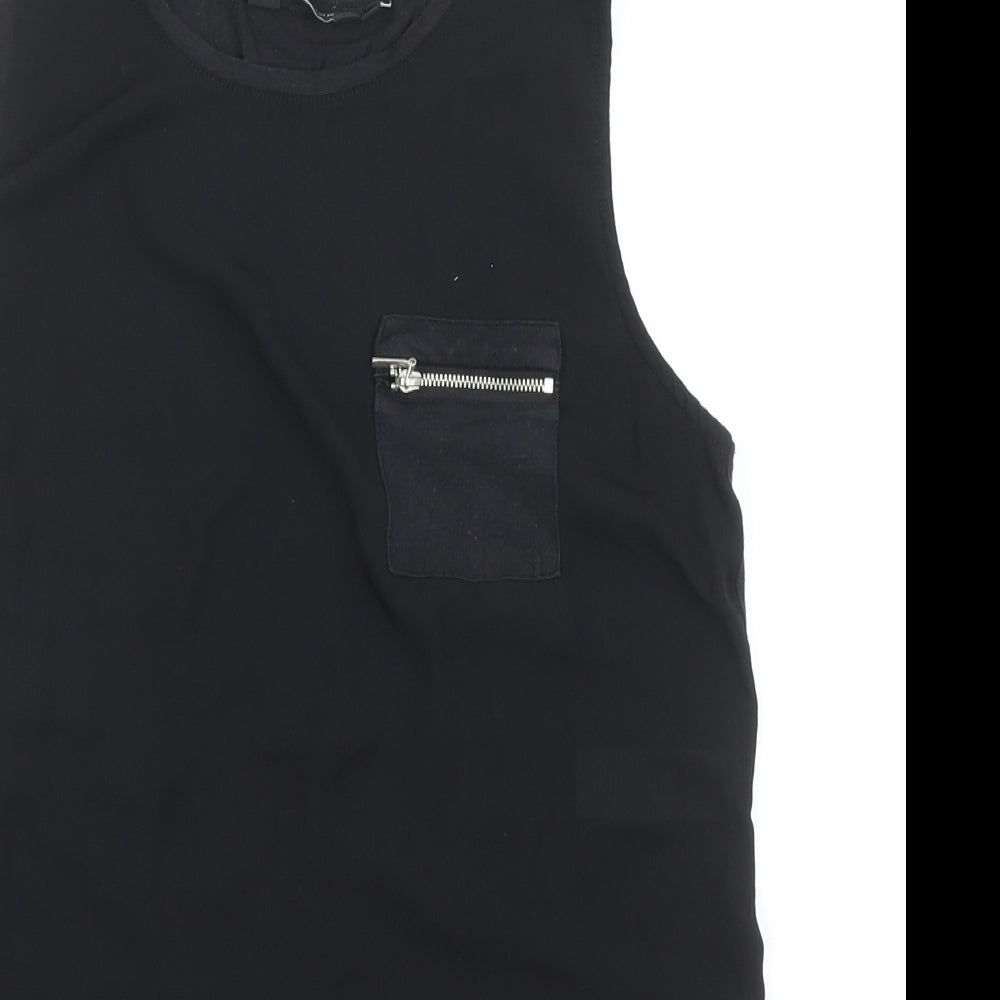 Womens UK Size 10 New Look Black Basic Tank