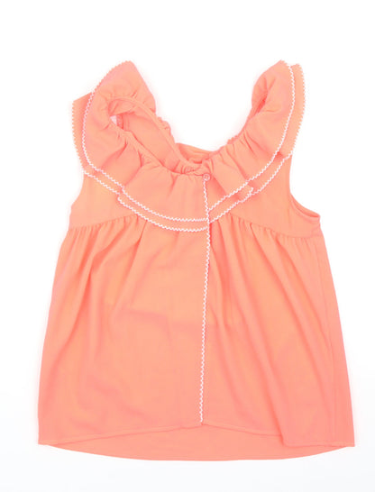 Outside The Lines Girls Pink Polyacrylate Fibre Basic Blouse Size 13 Years Scoop Neck Button