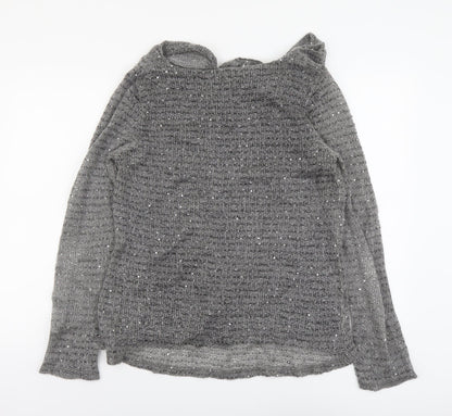 Karlotta Womens Grey Cowl Neck Acrylic Pullover Jumper Size L