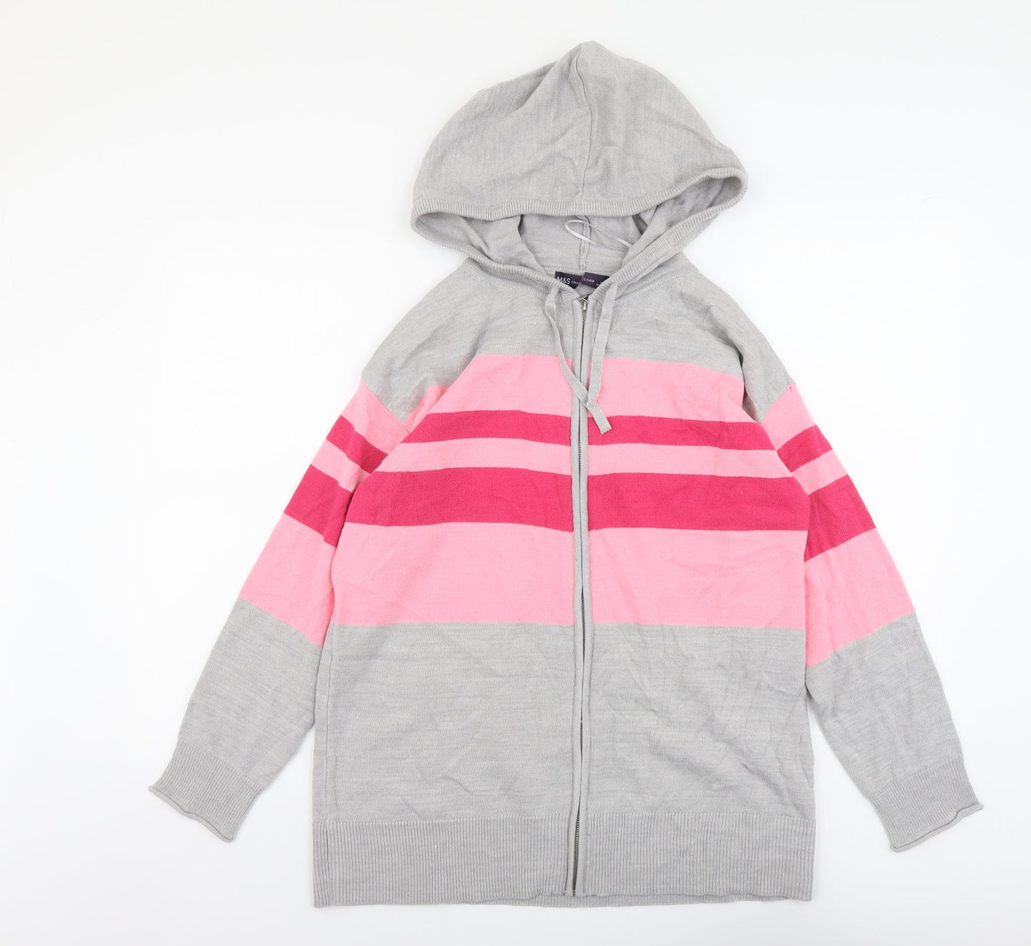 Womens UK Size S Marks and Spencer Grey Full Zip Jumper