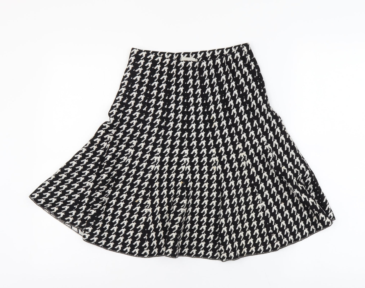 Sans Souci Womens Black Geometric Cotton Skater Skirt Size S