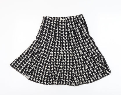 Sans Souci Womens Black Geometric Cotton Skater Skirt Size S