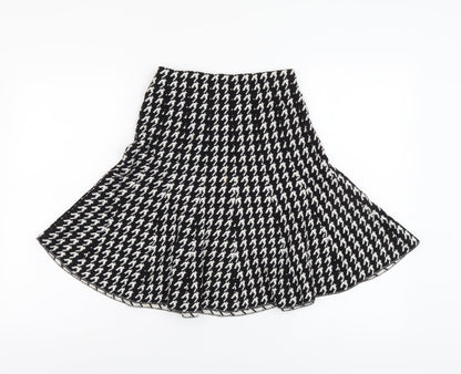 Sans Souci Womens Black Geometric Cotton Skater Skirt Size S