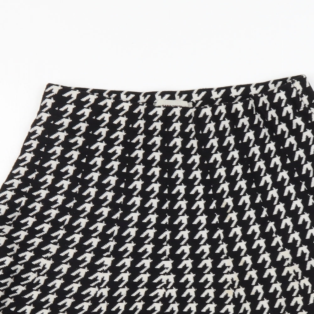 Sans Souci Womens Black Geometric Cotton Skater Skirt Size S