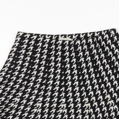 Sans Souci Womens Black Geometric Cotton Skater Skirt Size S