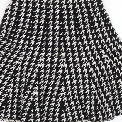 Sans Souci Womens Black Geometric Cotton Skater Skirt Size S