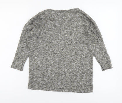 TU Womens Grey Boat Neck Viscose Pullover Jumper Size 8