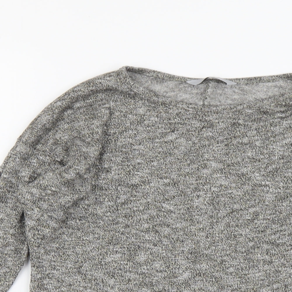 TU Womens Grey Boat Neck Viscose Pullover Jumper Size 8