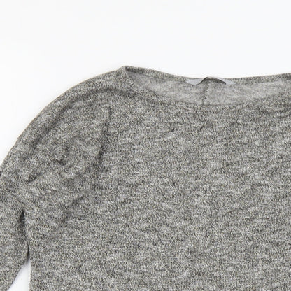 TU Womens Grey Boat Neck Viscose Pullover Jumper Size 8