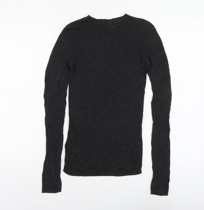 Womens UK Size XS H&M Black Pullover Jumper