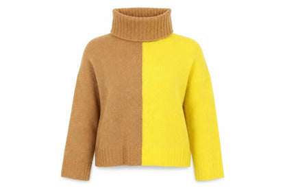 Brave Soul Womens Yellow Roll Neck Acrylic Pullover Jumper Size S