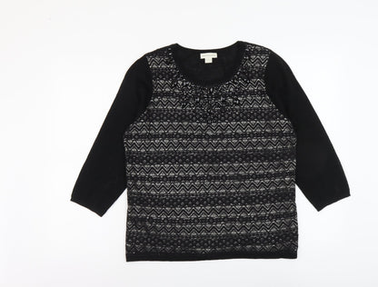 Womens UK Size 16 Monsoon Black Pullover Jumper