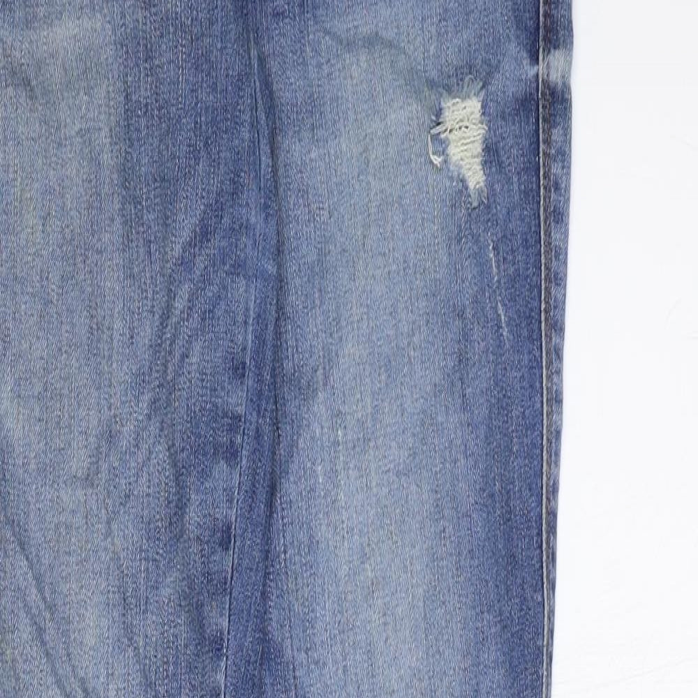Zara Womens Blue Cotton Skinny Jeans Size 28 in Regular Button