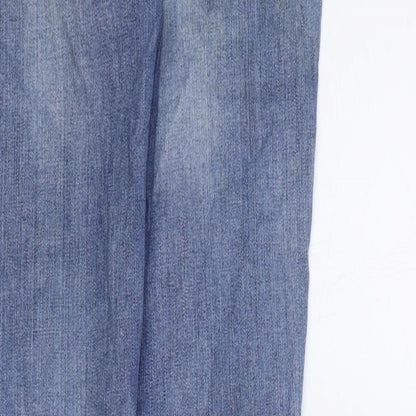 Zara Womens Blue Cotton Skinny Jeans Size 28 in Regular Button